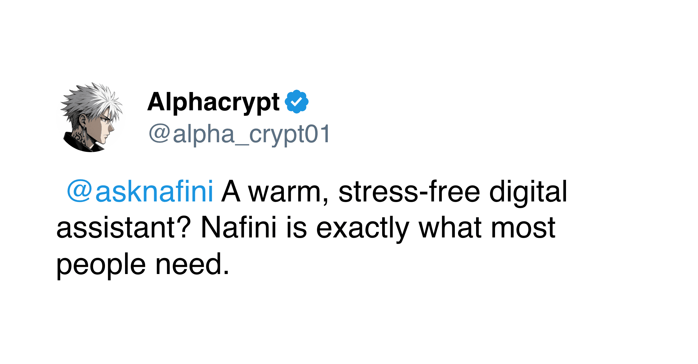 User tweet about Nafini 6